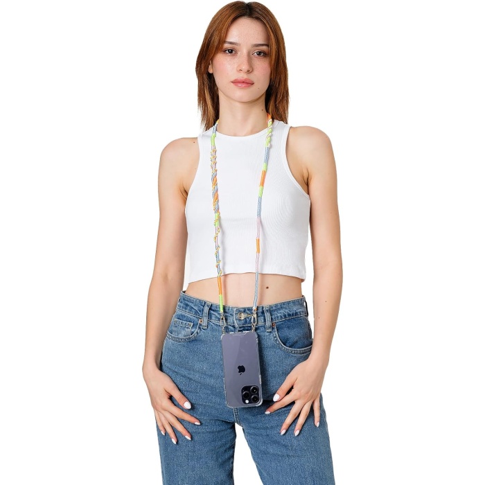 Daisy Rengarenk 110 Cm El Örgüsü Telefon ve Çanta Askısı