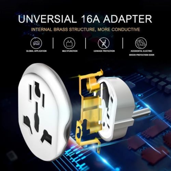 Seyahat Tipi Universal Çevirici Priz Kompakt Tasarım 250V 16A İngiliz Fişi Amerikan Fişi Ve Avustralya Fişi Dönüştürücü Adaptör 1 Adet