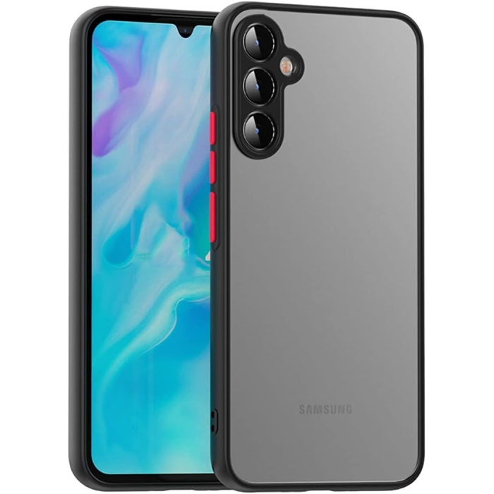 Samsung Galaxy A35 Uyumlu Kamera Korumalı Arkası Mat Lüx Silikon Kılıf (Siyah, Samsung Galaxy A35)