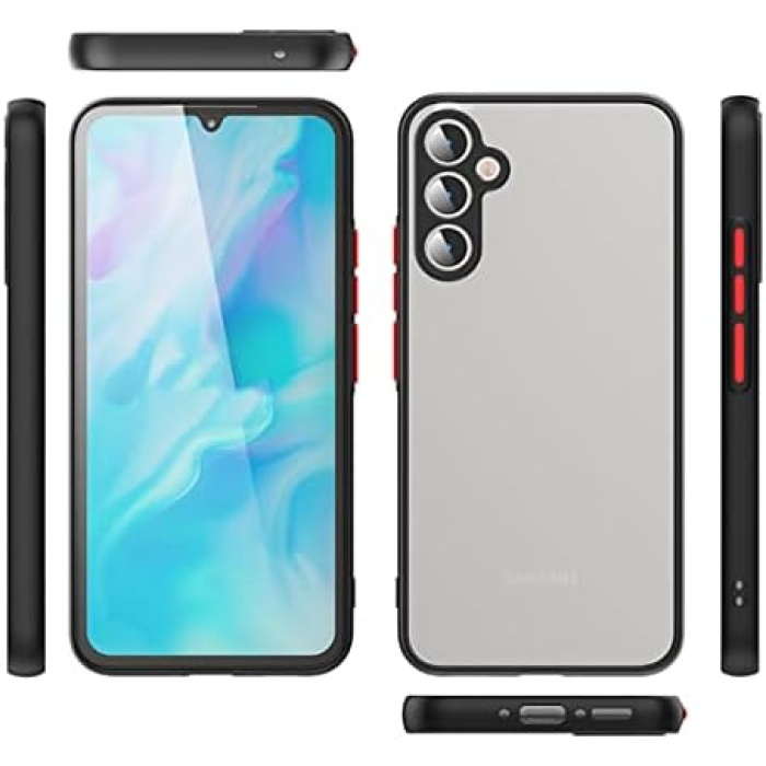 Samsung Galaxy A35 Uyumlu Kamera Korumalı Arkası Mat Lüx Silikon Kılıf (Siyah, Samsung Galaxy A35)