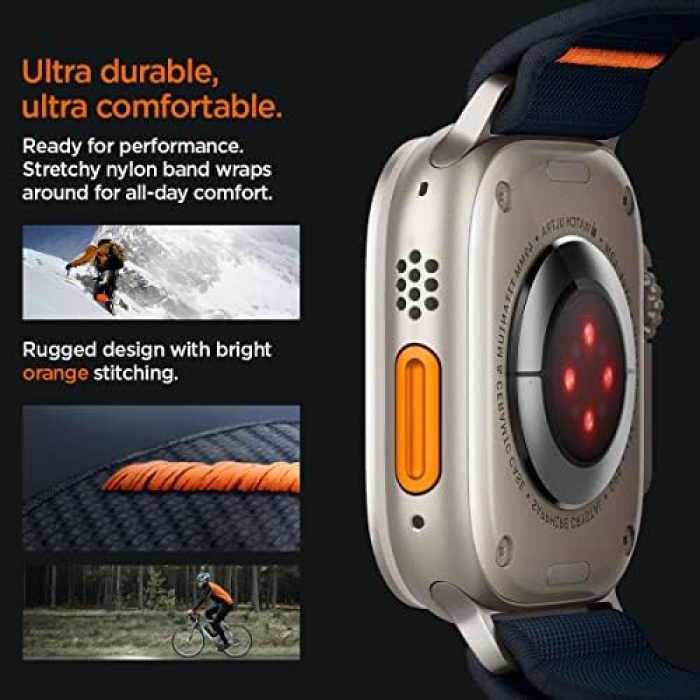 Apple Watch 49mm Ultra 2/1-46mm Seri 10-45mm Seri 9/8/7-44mm Seri SE2/SE/6/5/4 Kordon Kayış Band Lite Fit Ultra Navy - AMP05984
