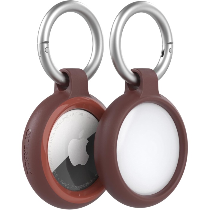 Sleek Serisi AirTag için Kılıf, Darbeye ve Düşmeye Karşı Koruyucu, Karabinalı Apple AirTags için İnce Koruyucu Kılıf - Kahverengi