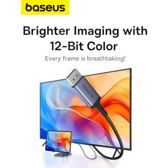 High Definition Serisi Type-C to DP 8K Adaptör Kablo, 2m, Siyah