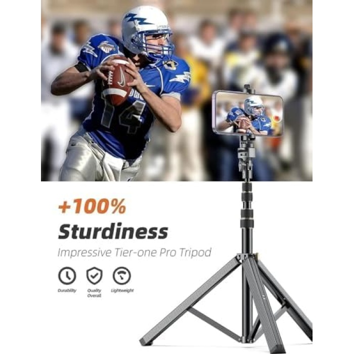 NP688 210 cm Tripod ve Monopod Özellikli Kullanımı Kolay ve Pratik iç ve Dış Mekan Fotoğraf ve Video Çekimleri için Tripod (NP688 210 cm Tripod + Telefon Tutucu + Kumanda)