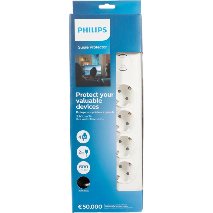 SPN7040WA Akım Korumalı Priz 4lü 600J 2m 3680W 16A