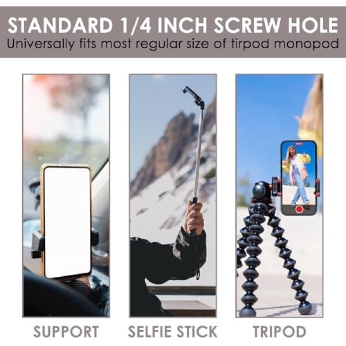 Akıllı Telefon Tutucu, Tripod Montaj Adaptörü, Klipsli Konnektör Başlığı, Selfie Çubuğu Başlığı, Seyahat Mini Tripod Başlığı