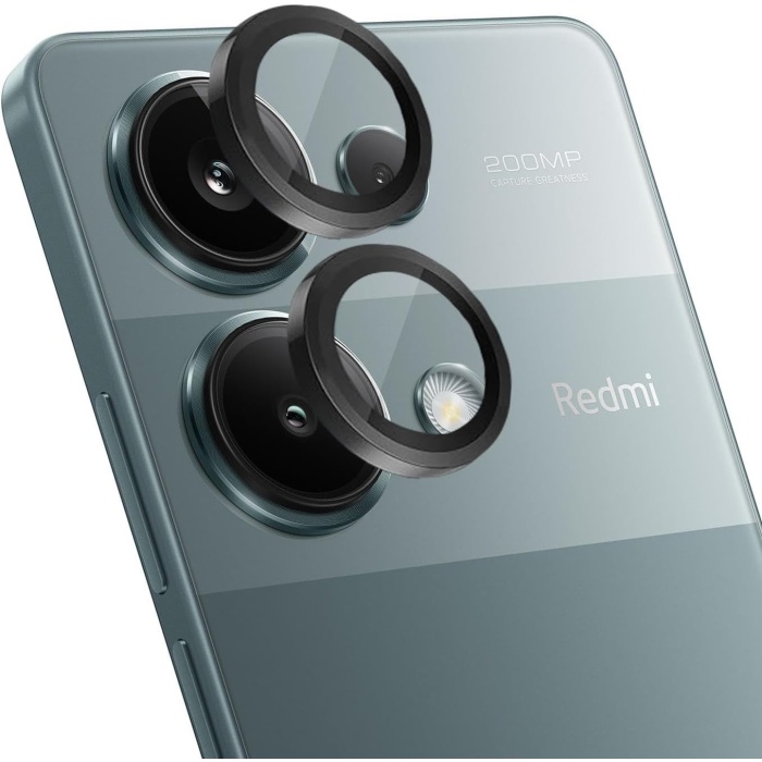Xiaomi Poco M6 Pro 4G Tekli Kamera Lens Koruma Camı Siyah