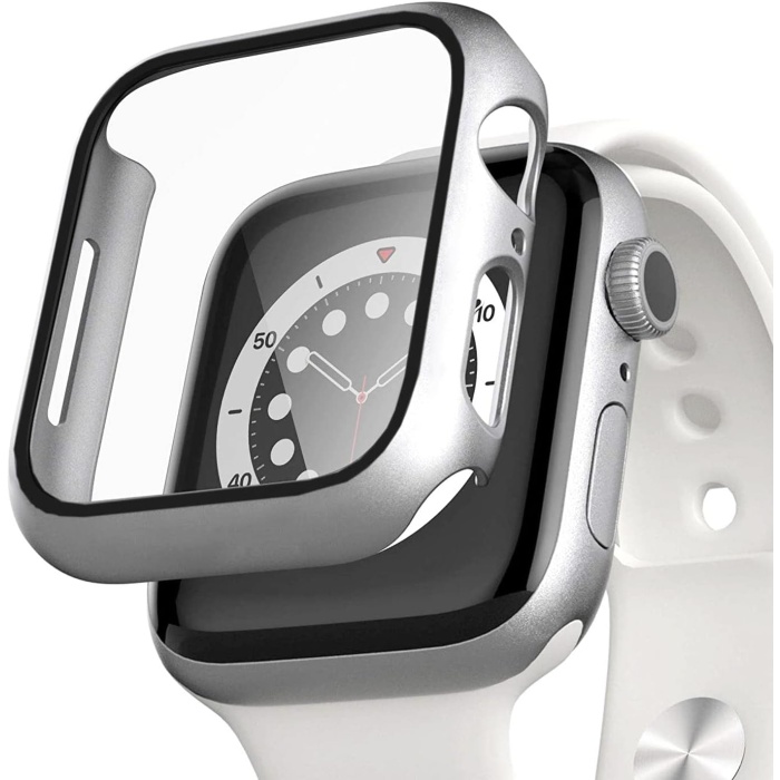 Apple Watch Series 7 41mm için Kılıf Matte Premium Slim WatchBand Gümüş [Watch Series 7 41mm ile Uyumlu Kılıf - Gümüş]