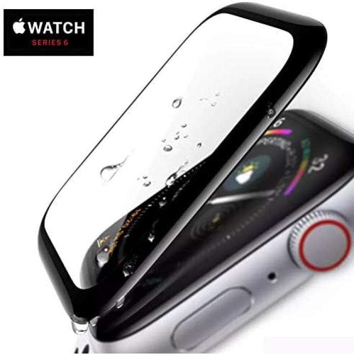 Apple Watch Series 9 45mm Tam Kaplayan Temperli Cam Ekran Koruyucu Siyah