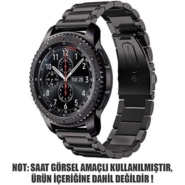 Huawei Watch GT2 Pro için Metal Stainless Steel Kordon Siyah