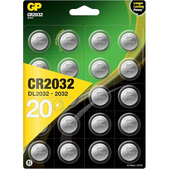 3v Lithium Knopfzellen, 20 Stück Li-Mn Knopfbatterien CR 2032 - 3 Volt im 20-er Pack, Batterien einzeln entnehmbar ( Batteries Markenprodukt)