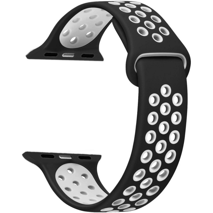 Apple Watch Series 4 40mm için Kordon Rainbow Band Siyah Beyaz