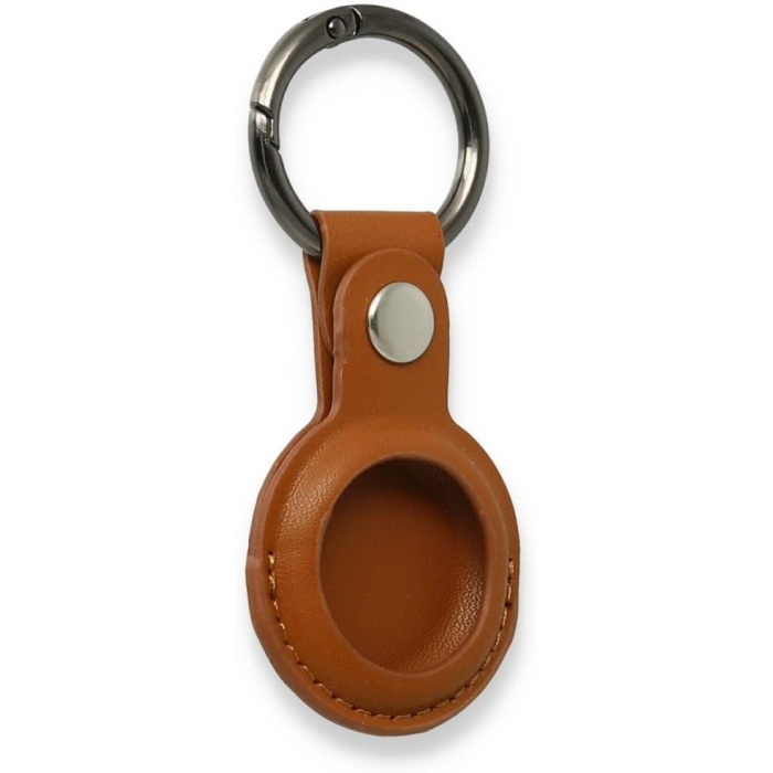 GİYİM & AKSESUAR Apple Airtag için Deri Kılıf, Leather Case for Apple Airtag (Airtag ile Uyumlu Kılıf) (Kahverengi)