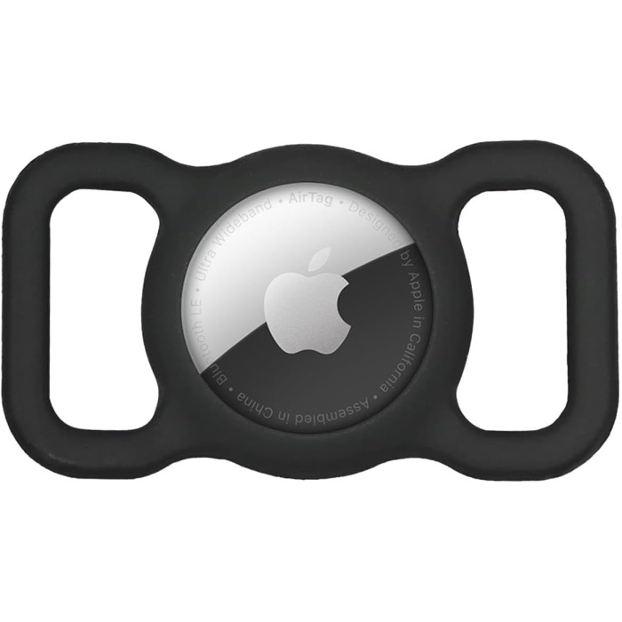 Apple AirTag Kılıf, Evcil Hayvan için Silikon Boyun Tasma Aparatı Siyah [AirTag ile Uyumlu Kılıf - Siyah]