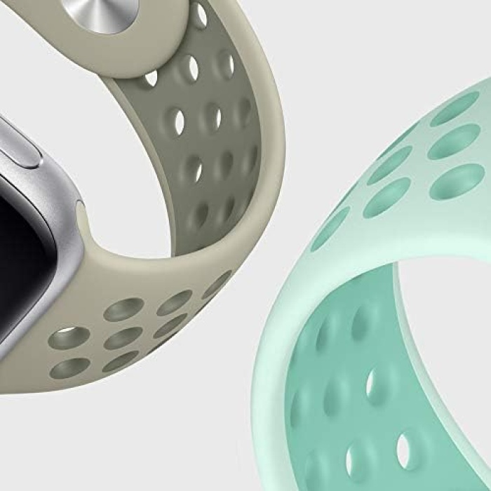 Apple Watch SE 44mm için Kordon Rainbow Band Lacivert Siyah