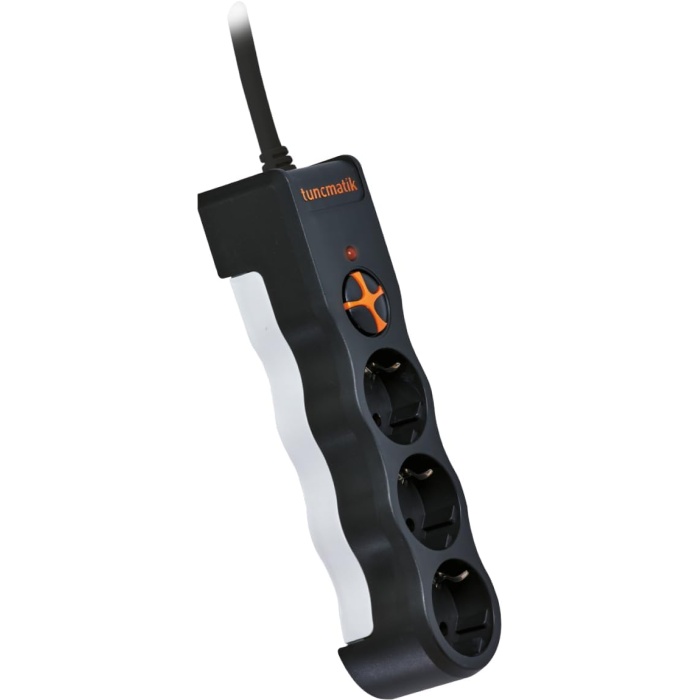 TSK19010 POWERSURGE 3-SURGE PROTECTION PLUG-1050 JOULE- WITH CABLE SİYAH