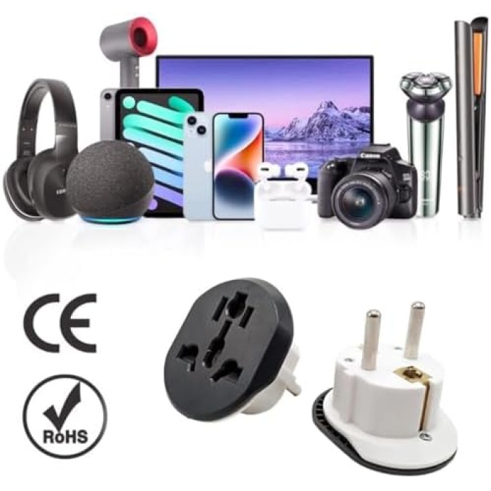 Evrensel Uluslararası Priz Fiş Adaptör Çevirici 16A 250V Seyahat fişi Dönüştürücü Adaptörü, CE sertifikalı, 200den fazla ülkede ABD/Avustralya/UK