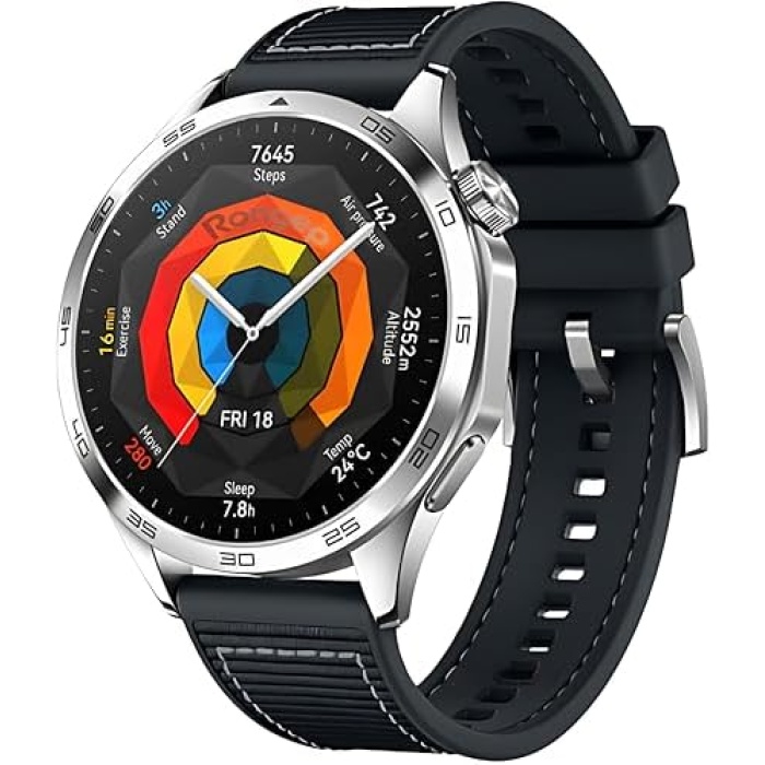 Üst Yüzeyi Dikiş İşlemeli 22mm Silikon Kordon Huawei ile Uyumlu Watch GT5/GT5 Pro/GT4/Watch 4 Pro/GT3/GT3 Pro/GT2/GT2 Pro 46mm İçin Yumuşak Dokulu Esnek ve Dayanıklı Tasarım Kayış
