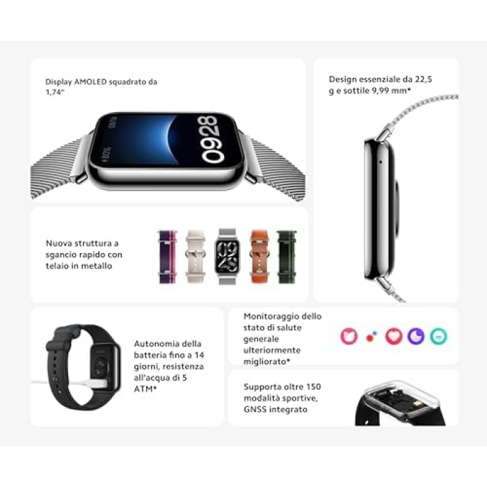 Smart Band 8 Pro, Akıllı Bileklik, Açık Gri