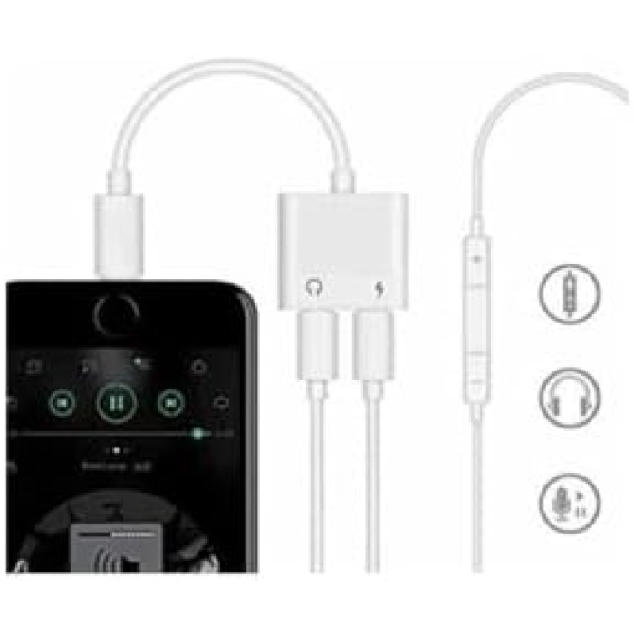 Mobile İPhone 13-12-11- X Plus Lightning Kulaklık +Şarj Usb Adaptörü BEYAZ