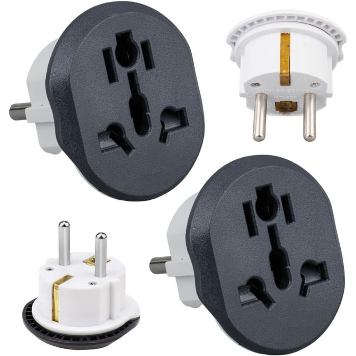 2 ADET Evrensel Uluslararası Priz Fiş Adaptör Çevirici 16A 250V Seyahat fişi Dönüştürücü Adaptörü, 200den fazla ülkede ABD/Avustralya/UK, CE sertifikalı