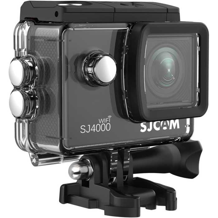 SJ4000 WiFi 4K UHD 156° 2” Geniş Ekran H.265 900mAh Hareket Algılama 30 Metre Su Geçirmez Kılıflı Aksiyon Kamerası Siyah