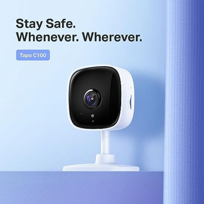 Tapo C100, 1080P Full HD, Hareket Tespit ve Takibi, 9m Gece Görüşü, Çift Yönlü Sesli İletişim, Sesli Alarm, Bulut/Yerel Depolama, İç Mekan Wi-Fi Güvenlik Kamerası