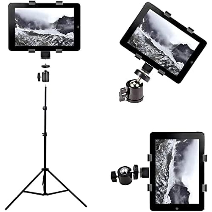Tripod Ayaklı Tablet Tutucu, 360 Derece Hareketli, 2 Metre Uzanabilir