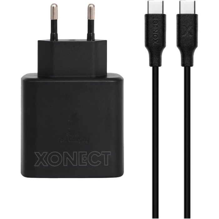 - Type-C Çıkışlı 25W Hızlı Şarj Adaptörü ve 1M Type-C to Type-C Kablo Seti
