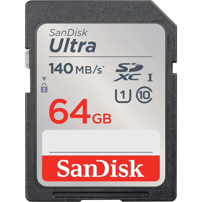 64 GB Ultra SDXC bellek kartı, 140 MB/sye kadar, A1 uygulama performansı, UHS-I, Class 10, U1
