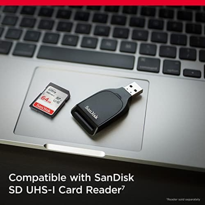 64 GB Ultra SDXC bellek kartı, 140 MB/sye kadar, A1 uygulama performansı, UHS-I, Class 10, U1