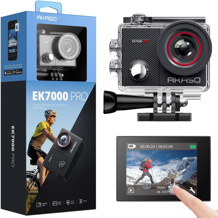 EK7000 Pro 4K Aksiyon Kamerasi - Dokunmatik Ekran - 40m Derinlik - Genis Acili