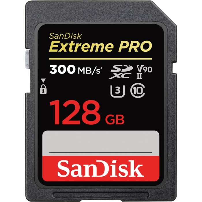 Extreme PRO SDHC UHS-II Hafıza Kartı V90 128 GB (300 MB/s, 8K, 4K ve Full-HD Video Kaydı, RescuePRO Deluxe, Darbeye Dayanıklı, Isıya Dayanıklı, Su Geçirmez ve Röntgen Korumalı)