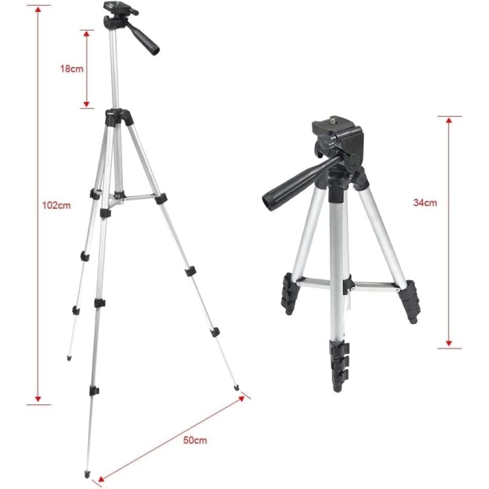 102 cm Tripod Profesyonel Fotoğraf Makinesi Telefon Tutuculu Aparatlı Tripot