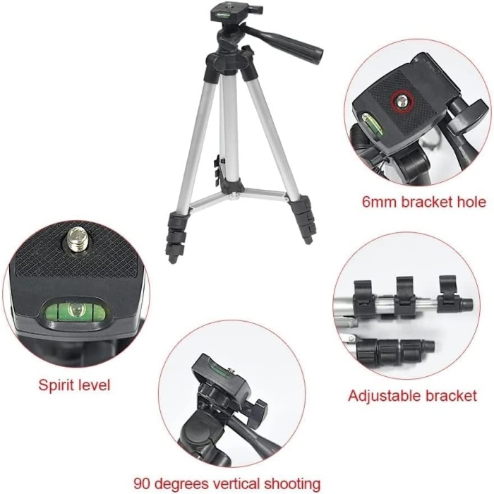 102 cm Tripod Profesyonel Fotoğraf Makinesi Telefon Tutuculu Aparatlı Tripot