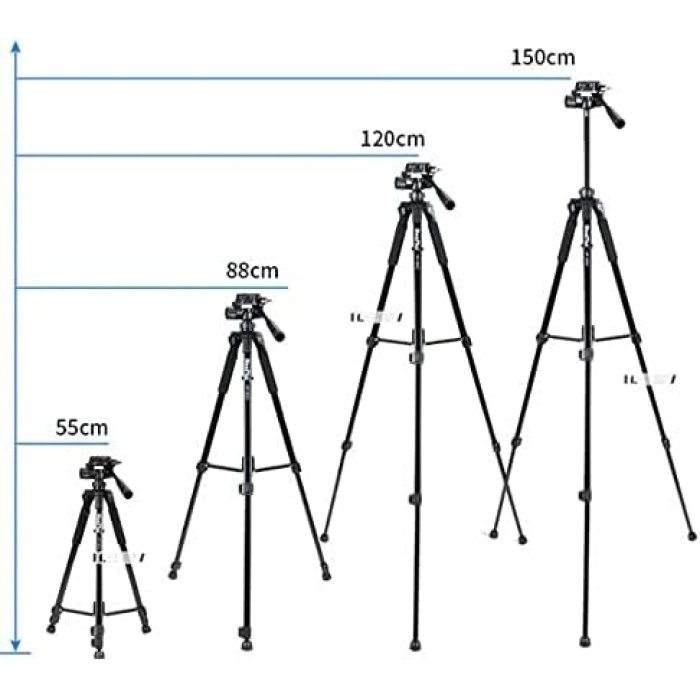 Tripod Kalın Sağlam Aliminyum Kalın Gövdeli Profesyonel Telefon Tutucu Çantalı 150 Cm Tripod Neepho F8820