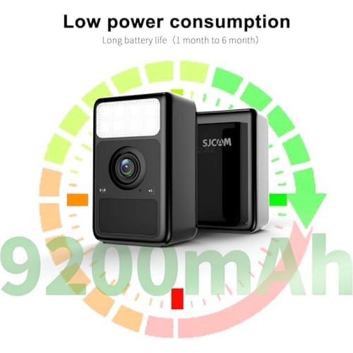 S1 2K QHD 143° Termoindüksiyon Açılı IP65 İç ve Dış Mekan Gece Görüşlü Kablosuz 9600mAh Ultra Geniş Batarya Kapasiteli Güvenlik Kamerası Siyah