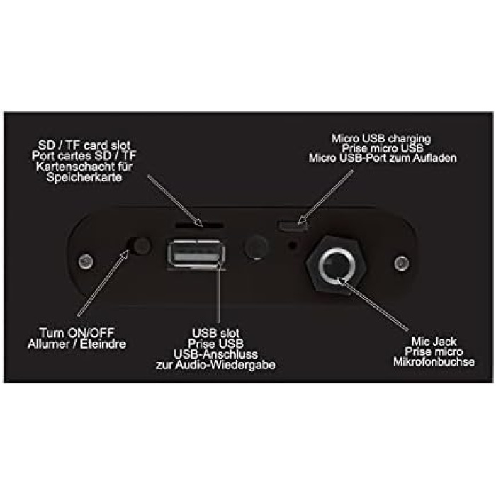 iPparty Hoparlör - Taşınabilir Bluetooth Mikrofon Hoparlörü, Karaoke, Işık Efektleri, Kablosuz, USB, SD Kart, Şarj Edilebilir Pil, Siyah, BTP180BKZ, Tek Boyut