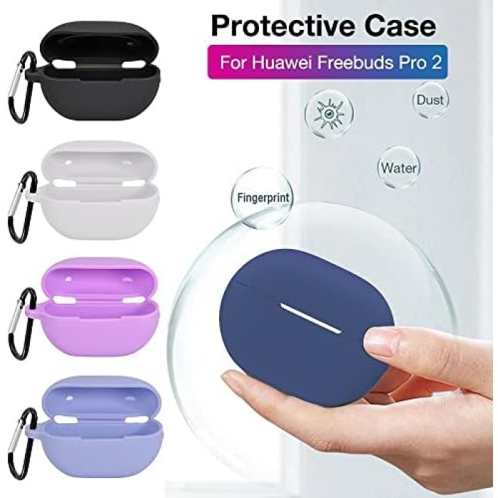 Huawei FreeBuds Pro 2 için Kılıf Askılı Mat Silikon Buzlu Mat Şeffaf [FreeBuds Pro 2 ile Uyumlu Kılıf - Mat Beyaz]