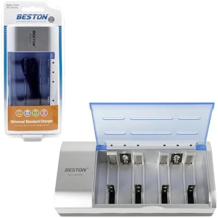 Beston (AA-AAA-C-D-9V-SC) Universal Tüm Boylar Pil Şarj Cihazı BST-C821BW