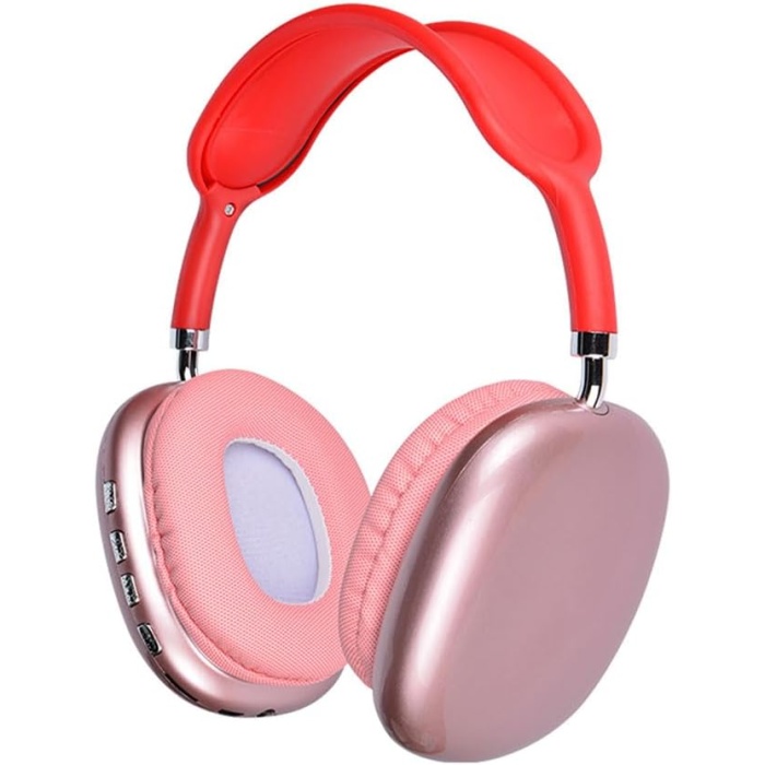 P9 Hi-Fi Ses Kalitesi Ayarlanabilir ve Katlanabilir Kulak Üstü Bluetooth Kulaklık Kırmızı