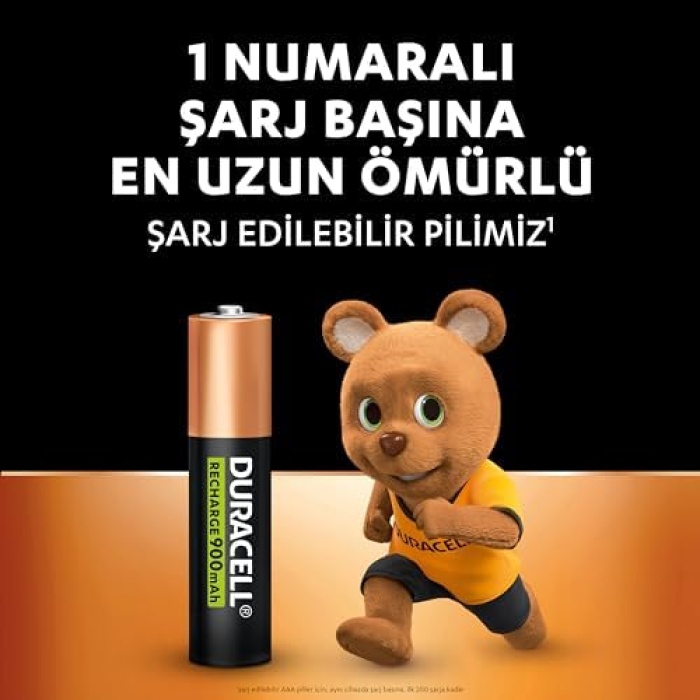 Şarj Edilebilir AAA İnce Kalem Pil (2li Paket), 900 mAh NiMH, Önceden Sarj Edilmiş, Şarj Edilebilir pilimiz