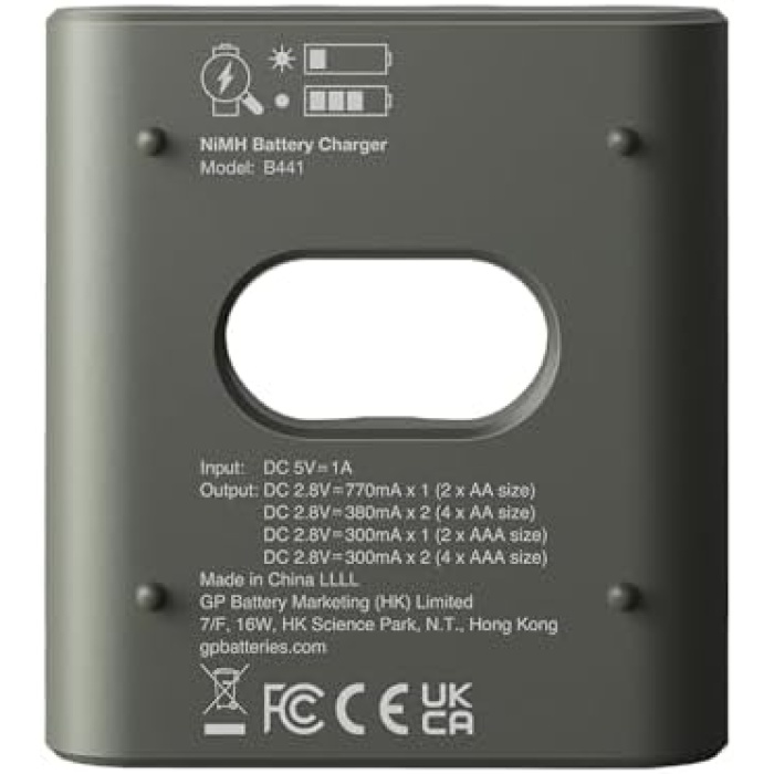B441 USB ŞARJ CİHAZI (Pilsiz Model) 4 Kanallı hem AA hemde AAA şarjlı piller için