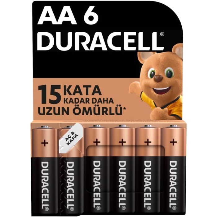 AA Alkalin Kalem Pil (6lı paket) 1,5 V LR6/MN1500
