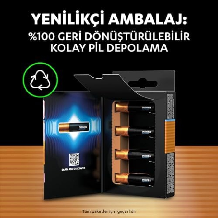 Optimum AAA İnce Kalem Pil (8’li Paket) - Alkalin Pil 1,5V - Pil Saklama Paketi - LR03 MX2400