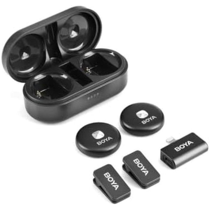 Omic-D Wireless İkili Yaka Mikrofonu Lightning (Siyah)