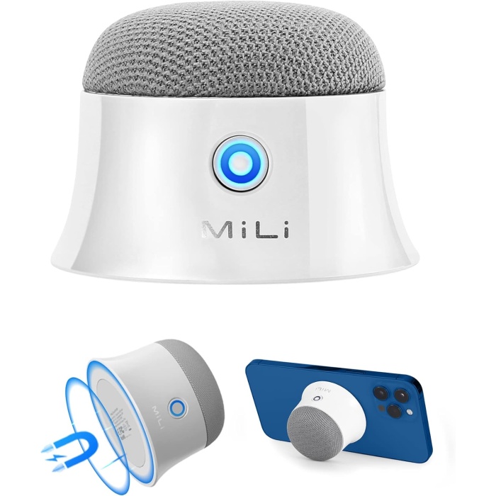Küçük Mıknatıslı Bluetooth Hoparlör, iPhone 12/13 serisi için, Mini Duş Hoparlörü, Golf Arabası için Monte Edilebilir, Gerçek Kablosuz Taşınabilir Bluetooth Hoparlör, Seyahat için Minik Araç Hoparlörü (Beyaz)
