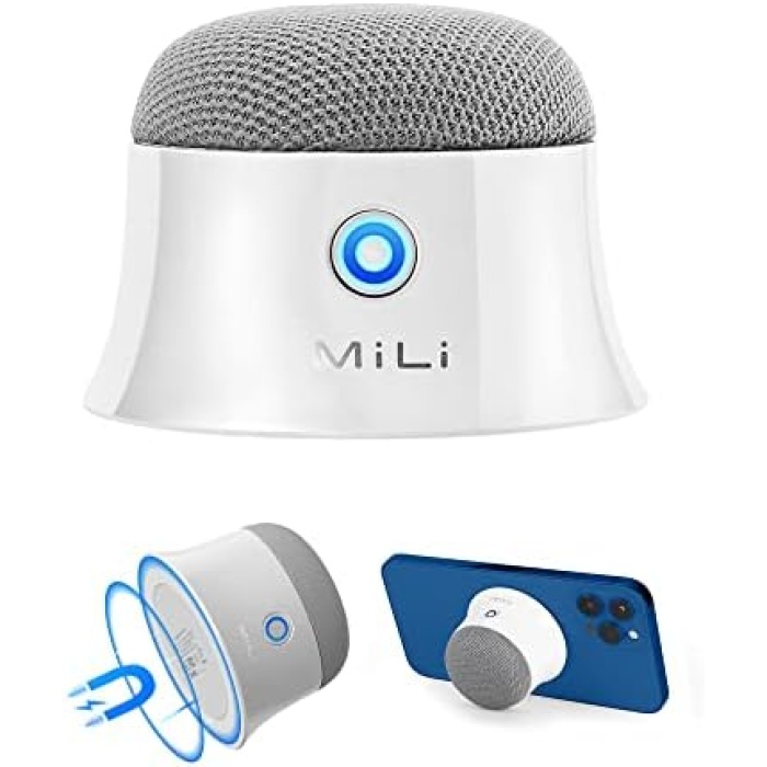 Küçük Mıknatıslı Bluetooth Hoparlör, iPhone 12/13 serisi için, Mini Duş Hoparlörü, Golf Arabası için Monte Edilebilir, Gerçek Kablosuz Taşınabilir Bluetooth Hoparlör, Seyahat için Minik Araç Hoparlörü (Beyaz)