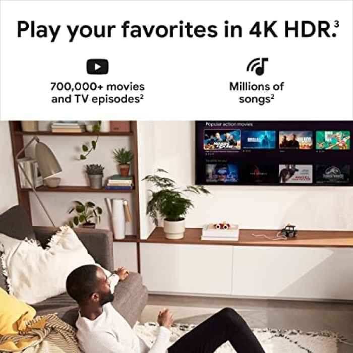 TV (4K) özellikli Chromecast - Sesli Arama ile Streaming Stick Entertainment - 4K HDRde Filmler, Şovlar ve Canlı TV İzleyin