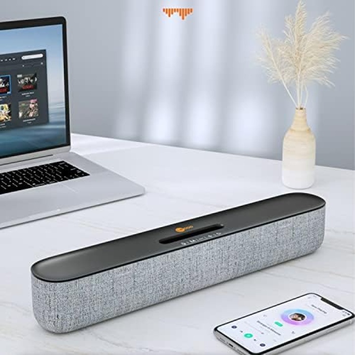 DS108 10W Bluetooth Kablosuz Hoparlör - Masaüstü, PC, TV, Laptop Uyumlu, USB/SD Kart/AUX Girişi, 360° Surround Ses, Taşınabilir Soundbar Siyah